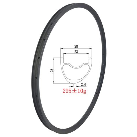 295g 29er MTB XC 28mm Wide 23mm Deep Hookless Asymmetric UD 3K 12K