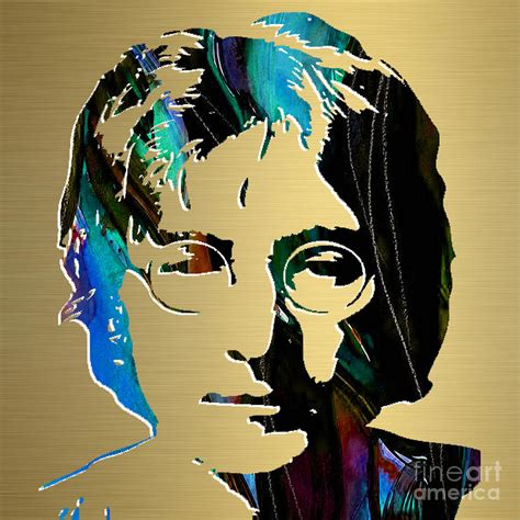 John Lennon Gold Series Mixed Media By Marvin Blaine Pixels