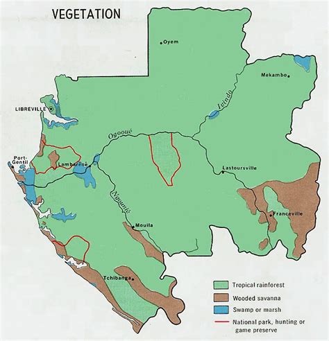 Carte Des Zones De V G Tation Du Gabon