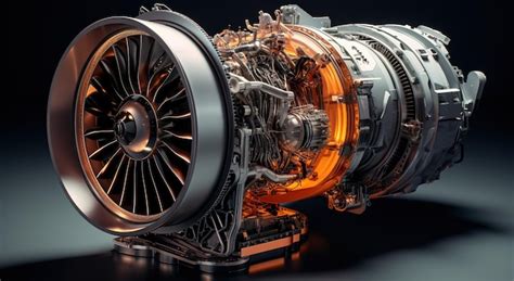 Premium AI Image | Aircraft turbine aircraft engine engine parts