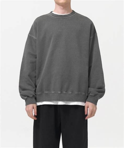 Musinsa Toffee Pigment Overfit Sweatshirt Charcoal