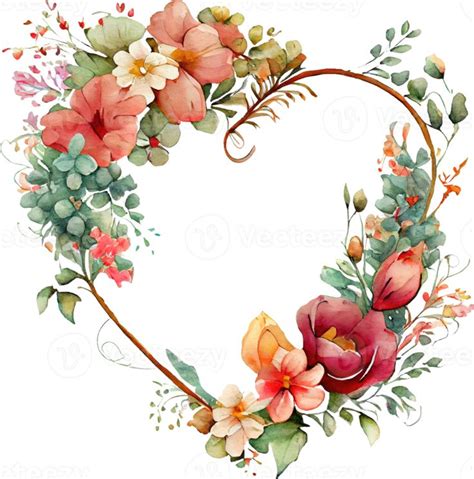 A Heart Shaped Wreath With Flowers And Leaves On It S Sides Painted In