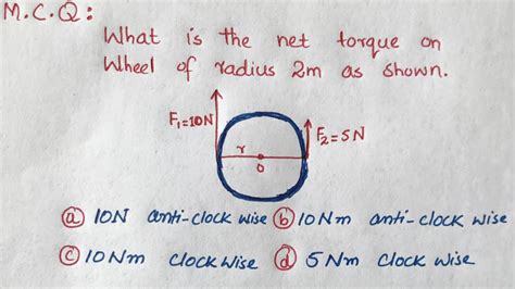 What Is The Net Torque On Wheel Of Radius M Youtube