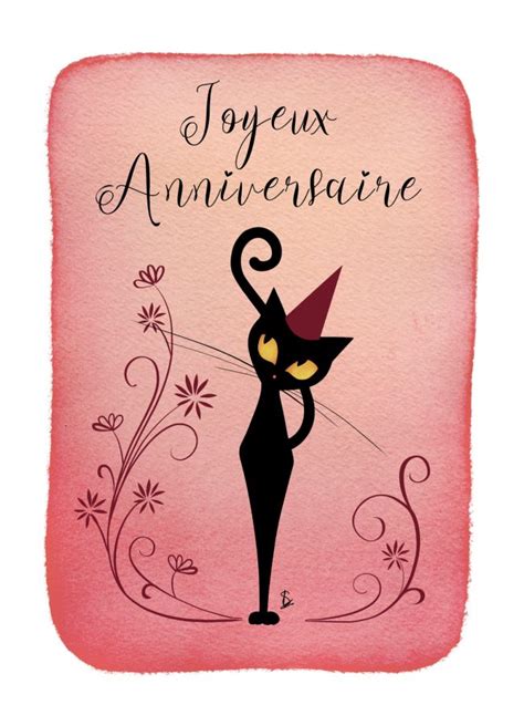 Jolie Carte Anniversaire Avec Chat Cartes De Voeux Cartes Postales