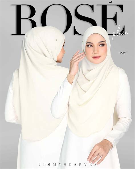 Jimmyscarves Rose Plain Tudung Sarung Instant Raya