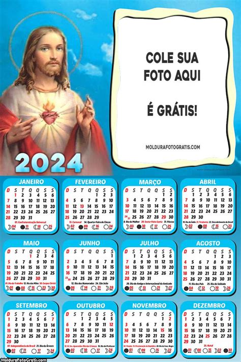 Calendário Jesus Cristo 2024 Foto Molduras