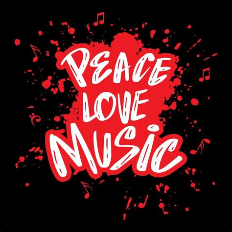 Peace Love Music Hand Lettering 12388991 Vector Art At Vecteezy