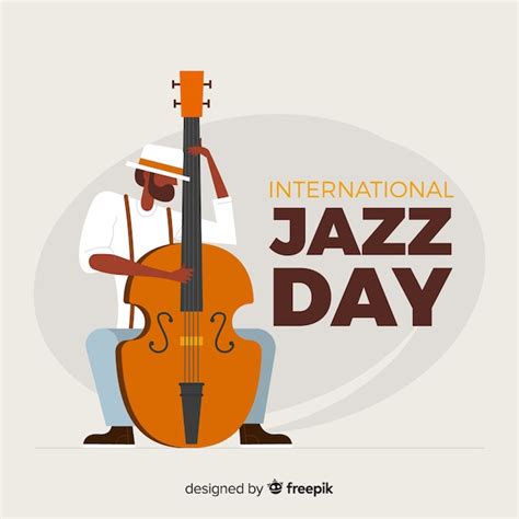 Free Vector Flat International Jazz Day Background