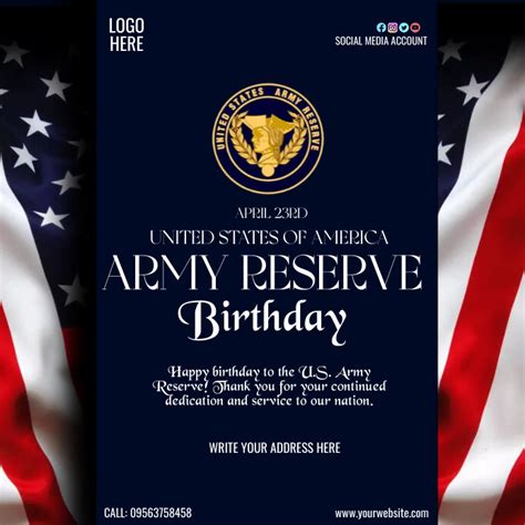 U S Army Reserve Birthday Template Postermywall