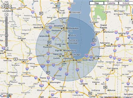 100 Mile Radius Map | World Map 07