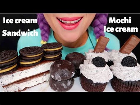 ASMR COOKIES N CREME MOCHI ICE CREAM CUPCAKE ICE CREAM SANDWICH 컵