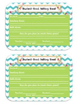 Conference Sheets And Goal Setting Sheets Goal Setting Sheet Student