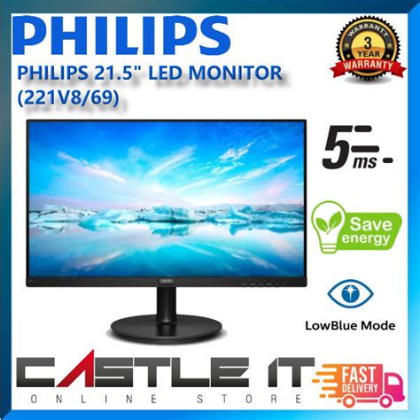 Philips 221v8 69 21 5 Flat Led 22inch Monitor 221v8 Va Fhd 4ms Vga