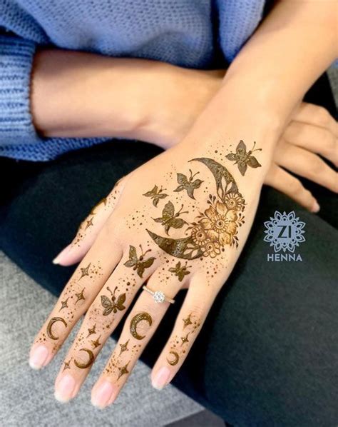 Fluttering Elegance 23 Enchanting Butterfly Henna Designs Flower