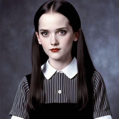 A Young Winona Ryder Cast As Wednesday Addams From The Addam By