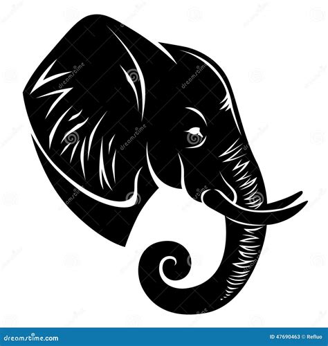 Stylized Elephant Head Stock Vector Illustration Of Isolated 47690463