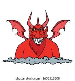 Red Cartoon Devil Horns Beard On Stock Vector (Royalty Free) 1636518508 ...