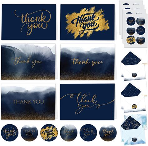 Amazon Decorably Thank You Cards With Envelopes Stickers