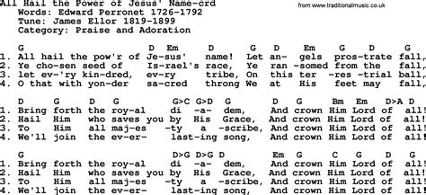 Top 500 Hymn: All Hail The Power Of Jesus' Name - lyrics, chords and PDF