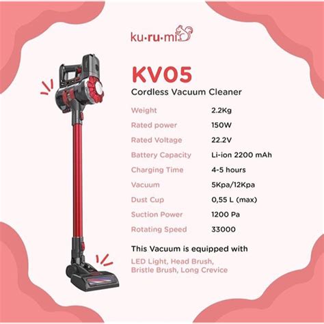 Jual Kurumi KV 05 Cordless Stick Vacuum Cleaner Indonesia Shopee Indonesia