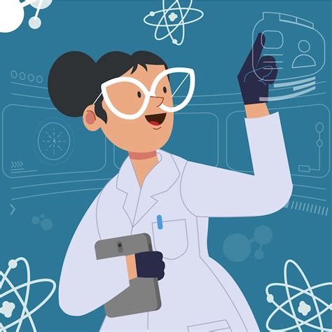 Femme Scientifique Avec Des Lunettes En Laboratoire Vecteur Gratuite