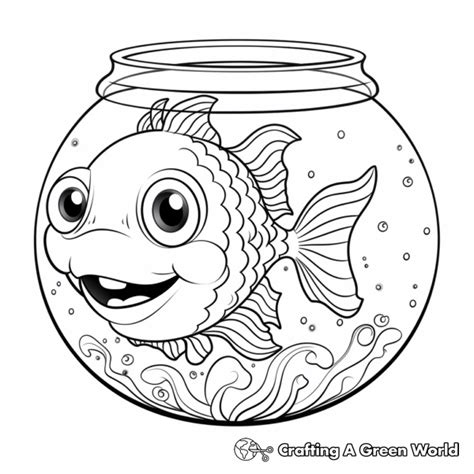 Fish Bowl Coloring Pages Free Printable