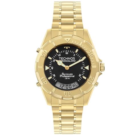 Rel Gio Technos Masculino Performance Skydiver T S P Dourado