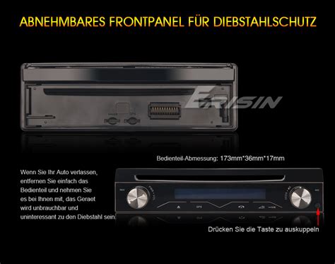 Erisin ES7908U 7 1 Din Abnehmbares DAB Android 9 0 Autoradio DVD GPS