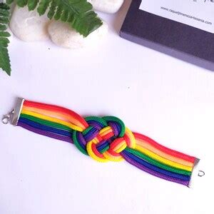 Pulsera Arco Iris Pulsera Nudo De Colores Arco Iris Lgtbq Pulsera Orgullo Gay Pulsera