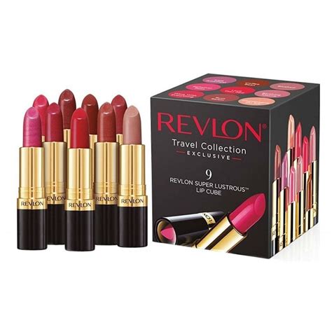 Revlon Super Lustrous 9 Piece Lipstick Travel Collection Set Make Up