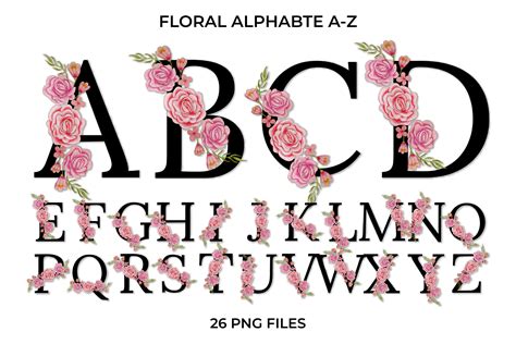 FLoral Watercolor Alphabet Graphic by PIN Crafter · Creative Fabrica