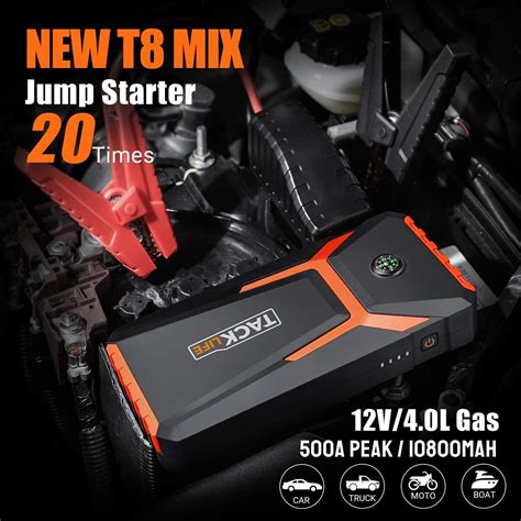 Tacklife T8 Mix 500a Peak 10800mah 44 4wh Jump Starter，12v Auto Battery Booste Ebay