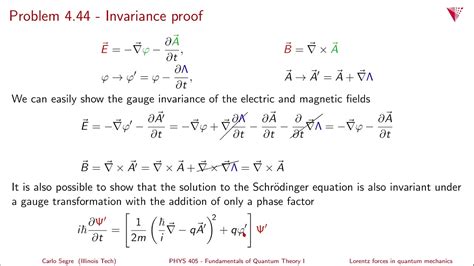 417 Lorenz Forces In Quantum Mechanics Youtube