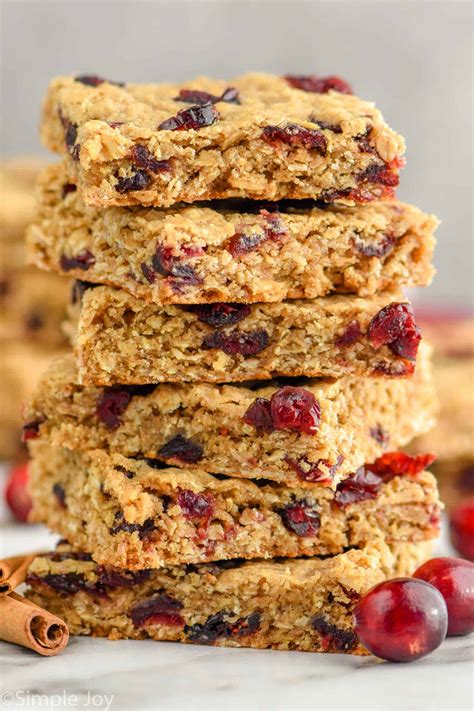 Cranberry Oatmeal Bars Simple Joy