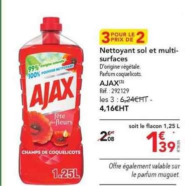 Promo Ajax Nettoyant Sol Et Multi Surfaces Chez Metro Icatalogue Fr