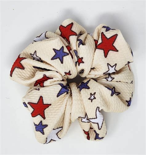 4th Of July Scrunchie Stars Scrunchie Summer Hair Ties July 4th Hair