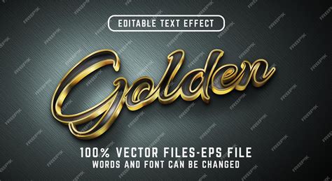 Premium Vector Golden 3d Text Effect Editable Text Effect With