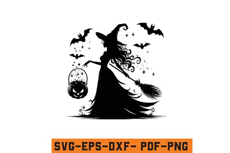 Halloween Witch Silhouette Vector SVG Graphic by Craftabledesign · Creative Fabrica