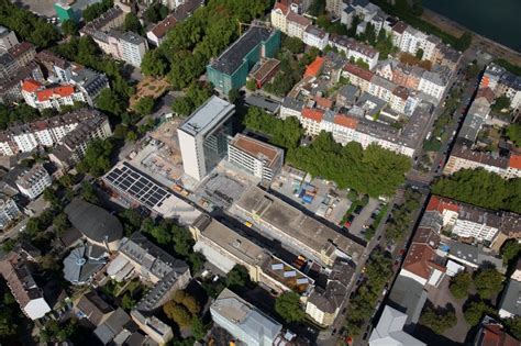 Luftaufnahme Mainz Verwaltungsgebäude der Stadtwerke im Bezirk