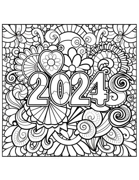 2024 Coloring Pages Stock Illustrations – 22 2024 Coloring Pages Stock ...