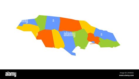 Jamaica Political Map Of Administrative Divisions Parishes Blank