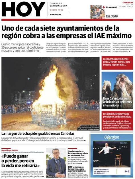 Periódico Hoy Badajoz España Periódicos de España Edición de