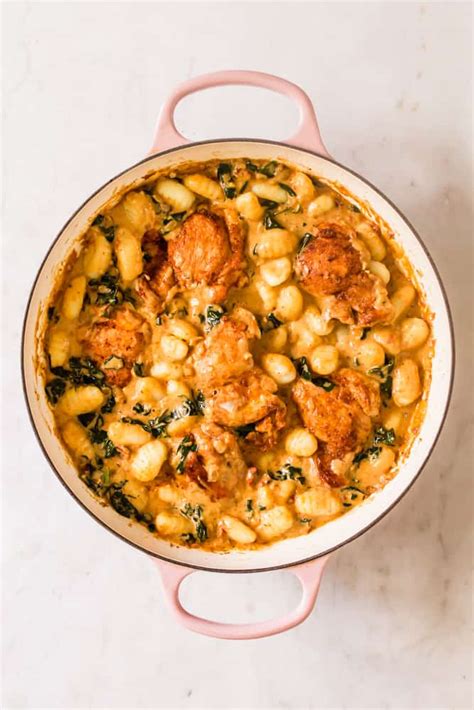 One Pan Creamy Chicken And Gnocchi Lena S Kitchen