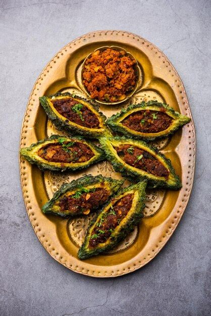 Premium Photo Bharwa Karela Masala Fry Or Stuffed Bitter Melon Recipe