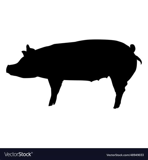 Pig profile silhouette Royalty Free Vector Image