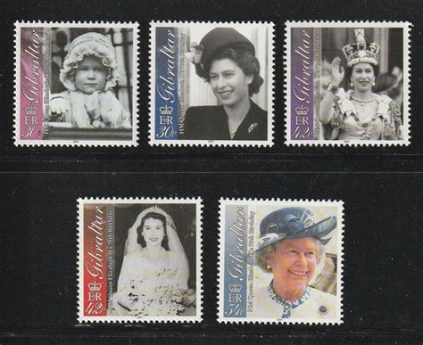 Gibraltar Qeii Th Birthday Complete Set Mnh Scv Usd