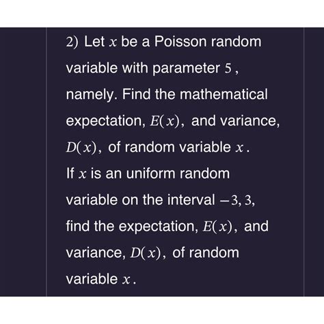 Solved Let X Be A Poisson Random Variable With Parameter Chegg