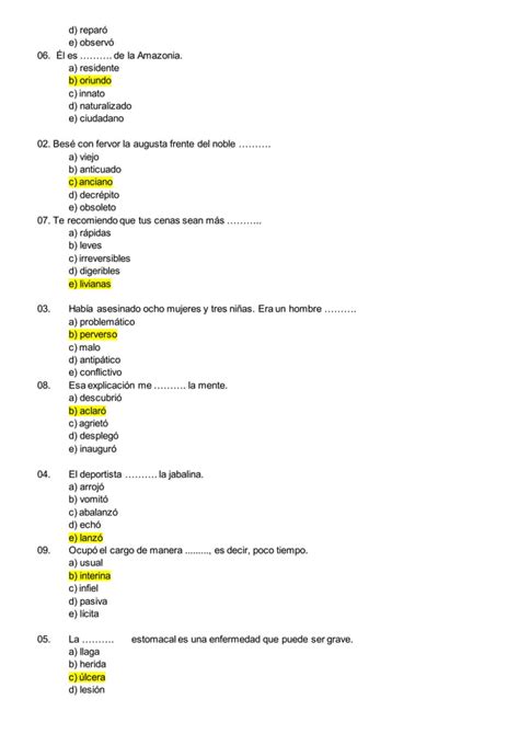 Ejercicios De Sinonimia Y Antonimia PDF