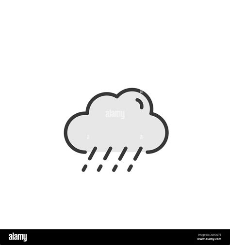 Sleet And Cloud Filled Color Icon Weather Vector Illustration Stock