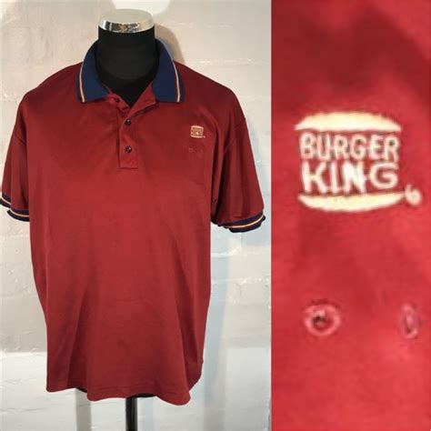 80s Vtg Work Uniform Polo Short Burger King Staff Uniform